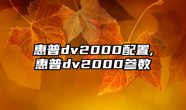 惠普dv2000配置,惠普dv2000參數(shù)